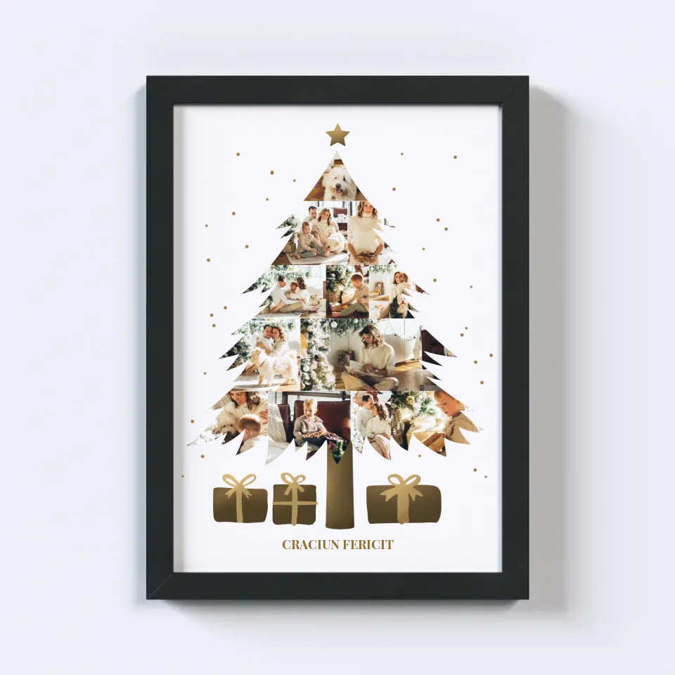 Colaj foto pom de Crăciun