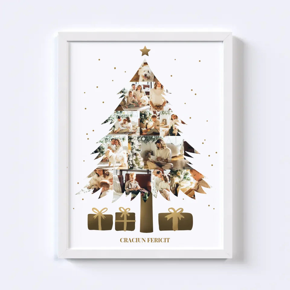 Colaj foto pom de Crăciun
