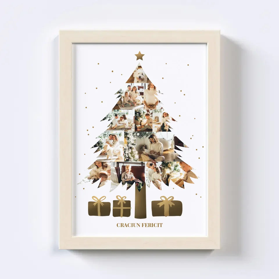 Colaj foto pom de Crăciun
