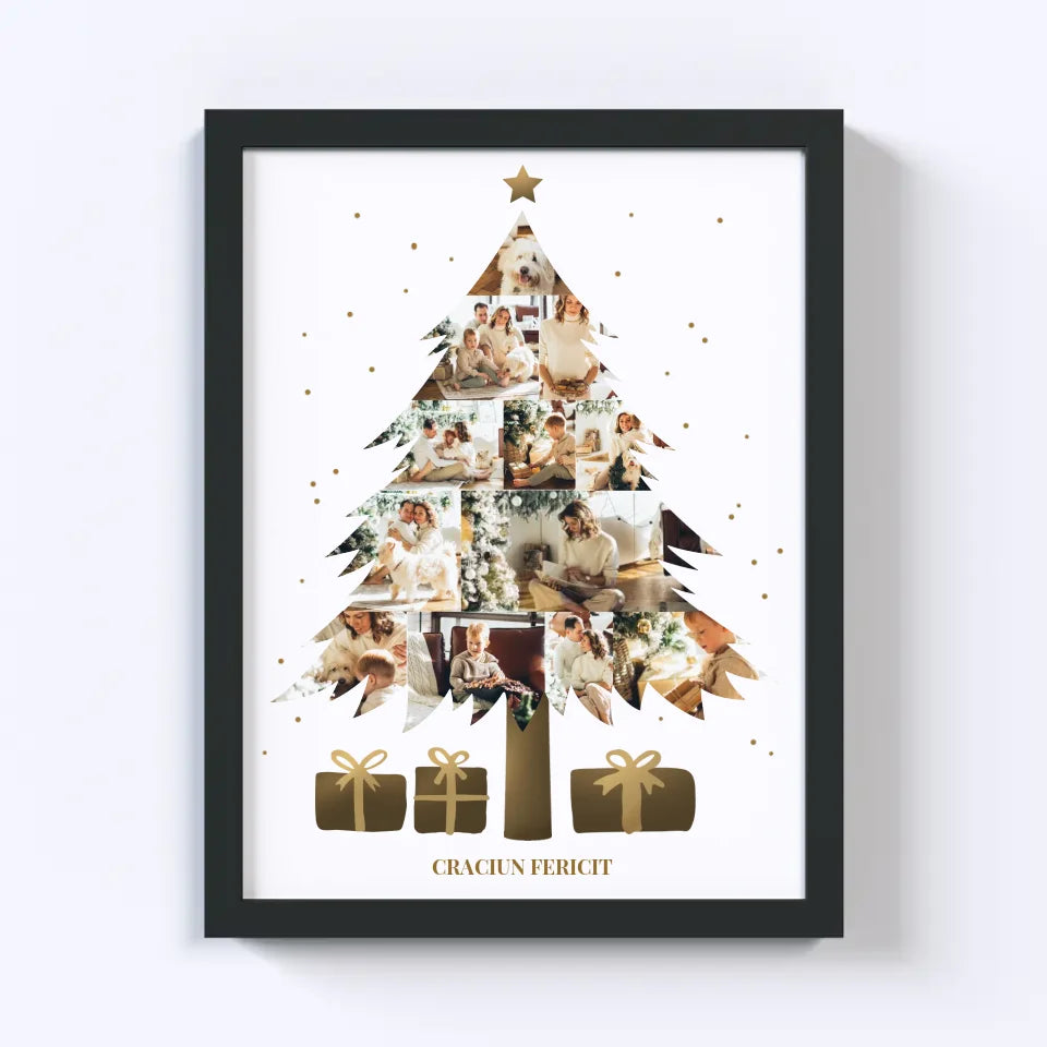 Colaj foto pom de Crăciun