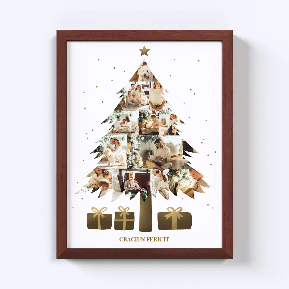 Colaj foto pom de Crăciun