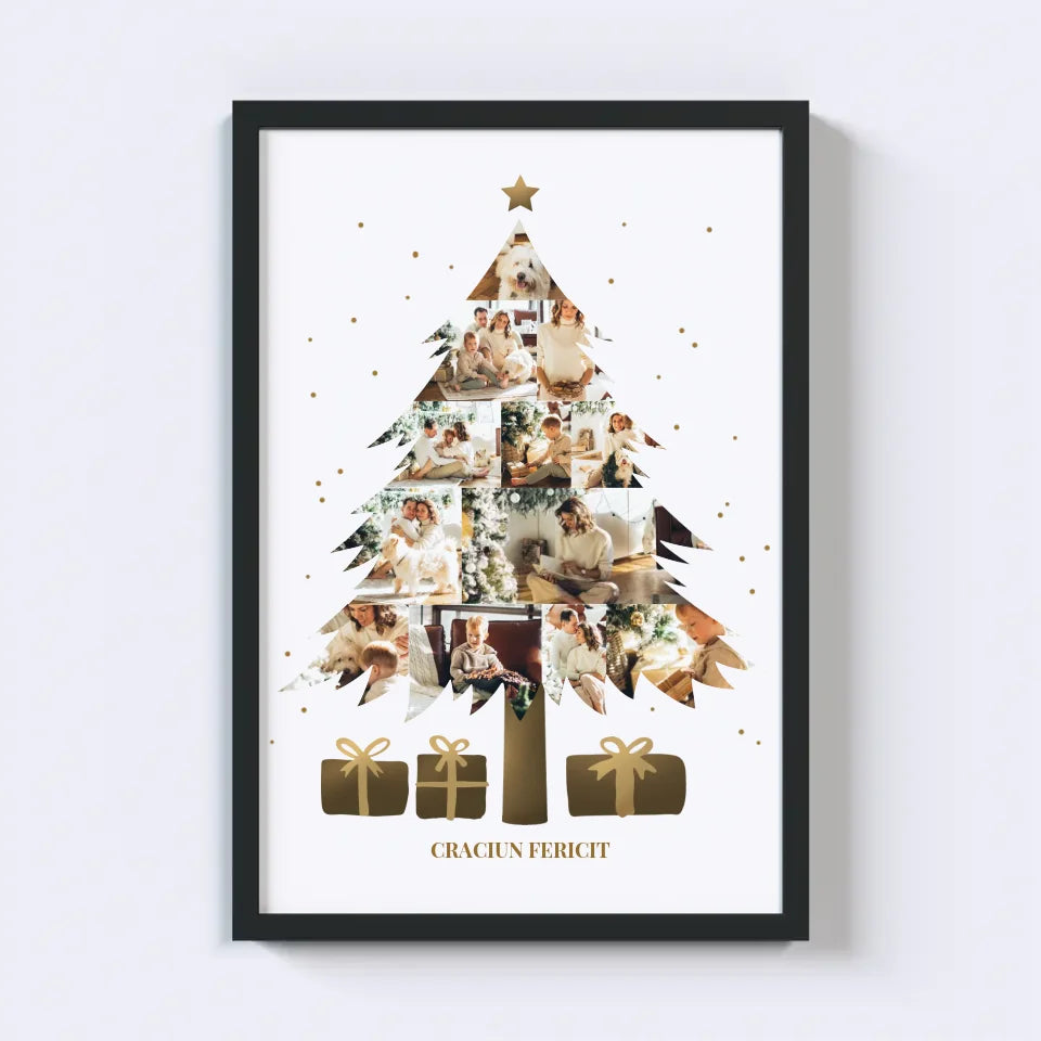 Colaj foto pom de Crăciun