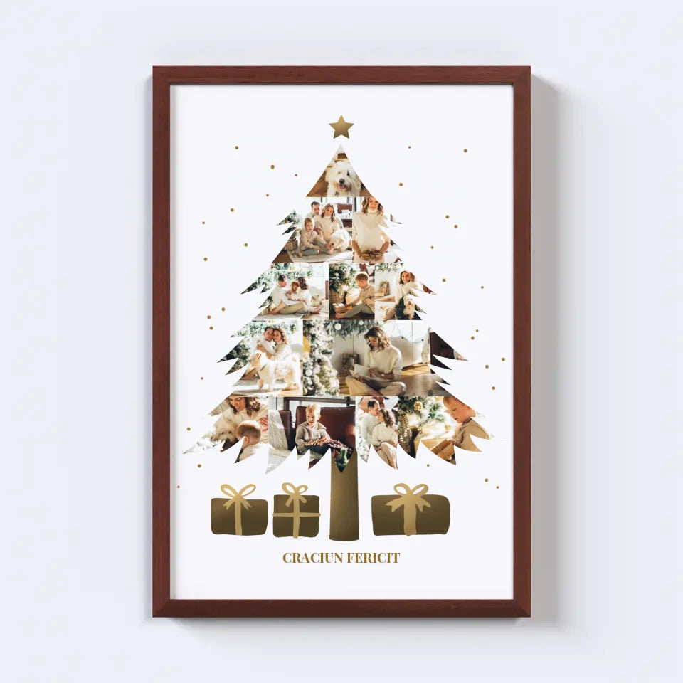 Colaj foto pom de Crăciun
