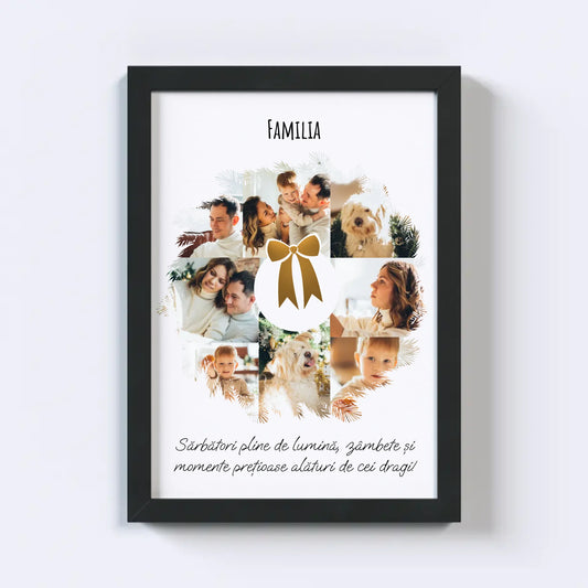 Colaj foto cu coroană de Crăciun